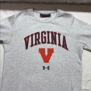 Under Armour Virginia Cavaliers UVA Heather Gray Arch Logo Crewneck Sweatshirt